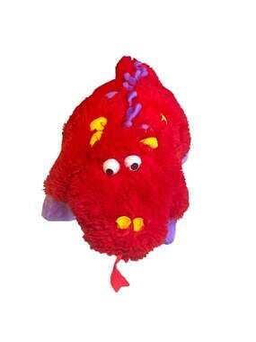Pillow Pets Fiery Dragon 12-inch Red and Purple Plush Stuffed Animal